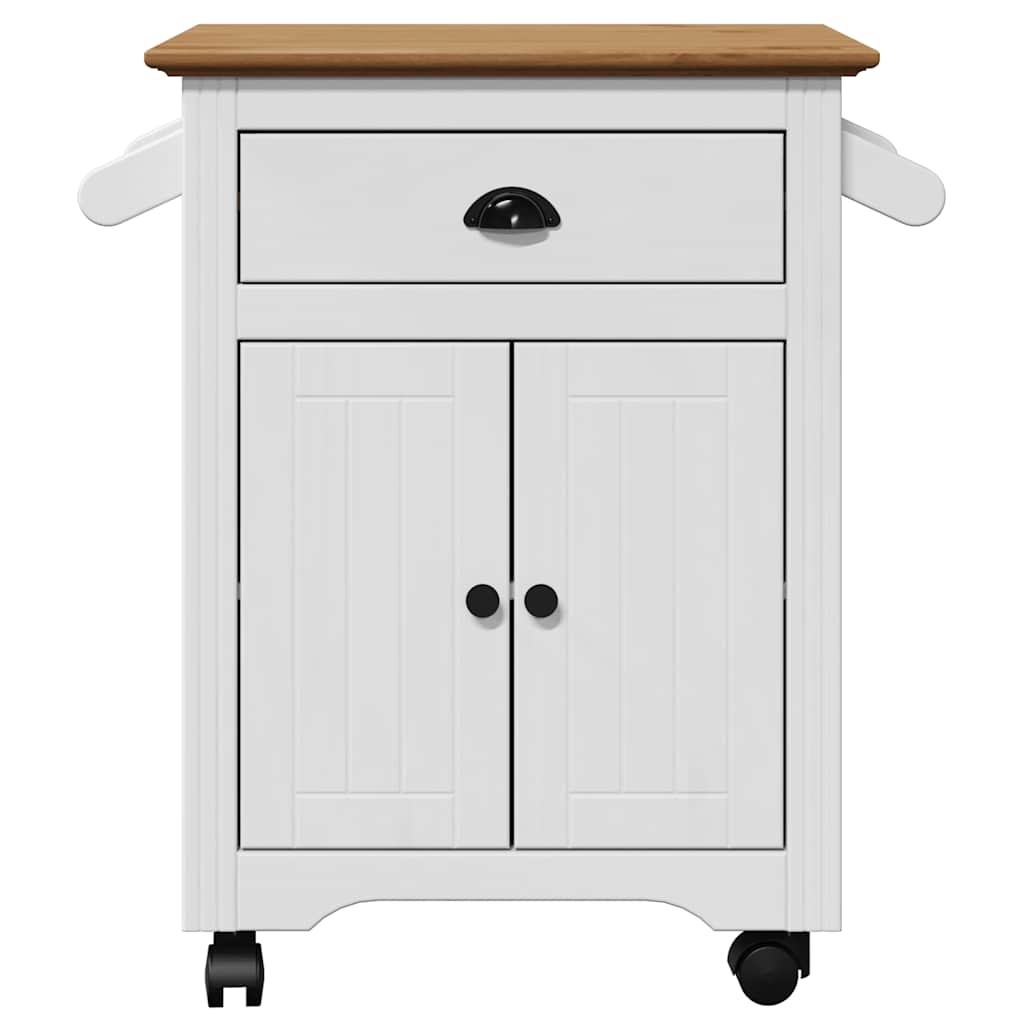 vidaXL Καροτσάκι κουζίνας BODO Λευκό και καφέ 72x45x80 cm