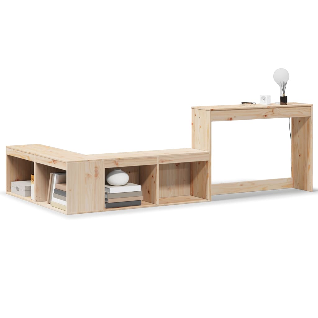 vidaXL Κομοδίνο με Γραφείο 232x122x75 εκ. από Μασίφ Ξύλο Πεύκου