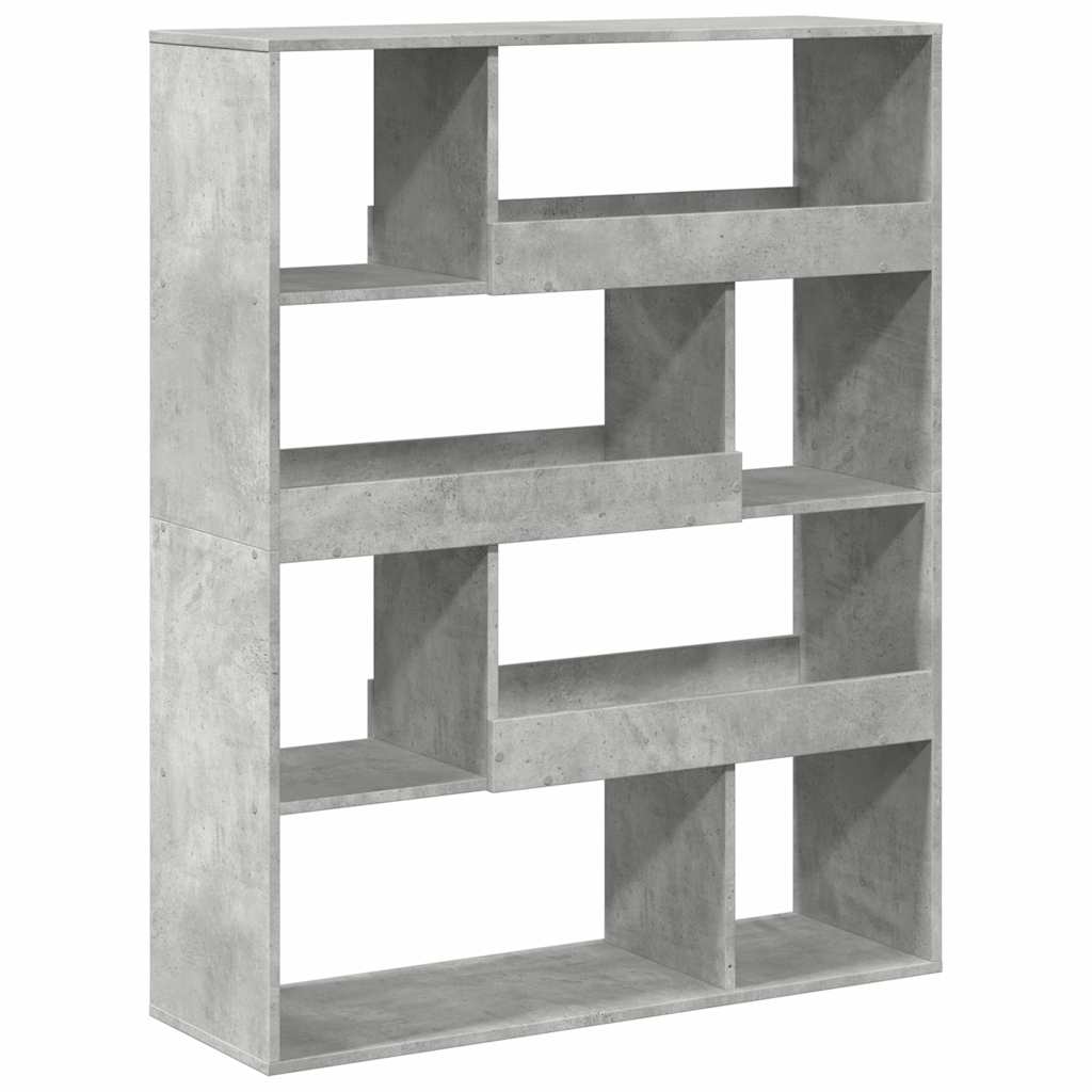 vidaXL Βιβλιοθήκη Γκρι Σκυροδέματος 100x33x125,5 εκ. Επεξεργ. Ξύλο