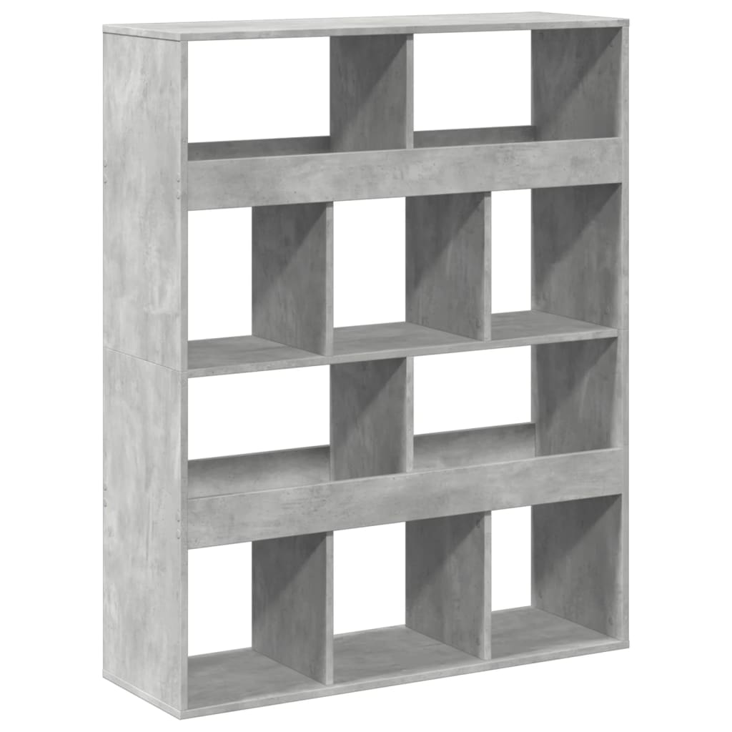 vidaXL Βιβλιοθήκη Γκρι Σκυροδέματος 100x33x125,5 εκ. Επεξεργ. Ξύλο