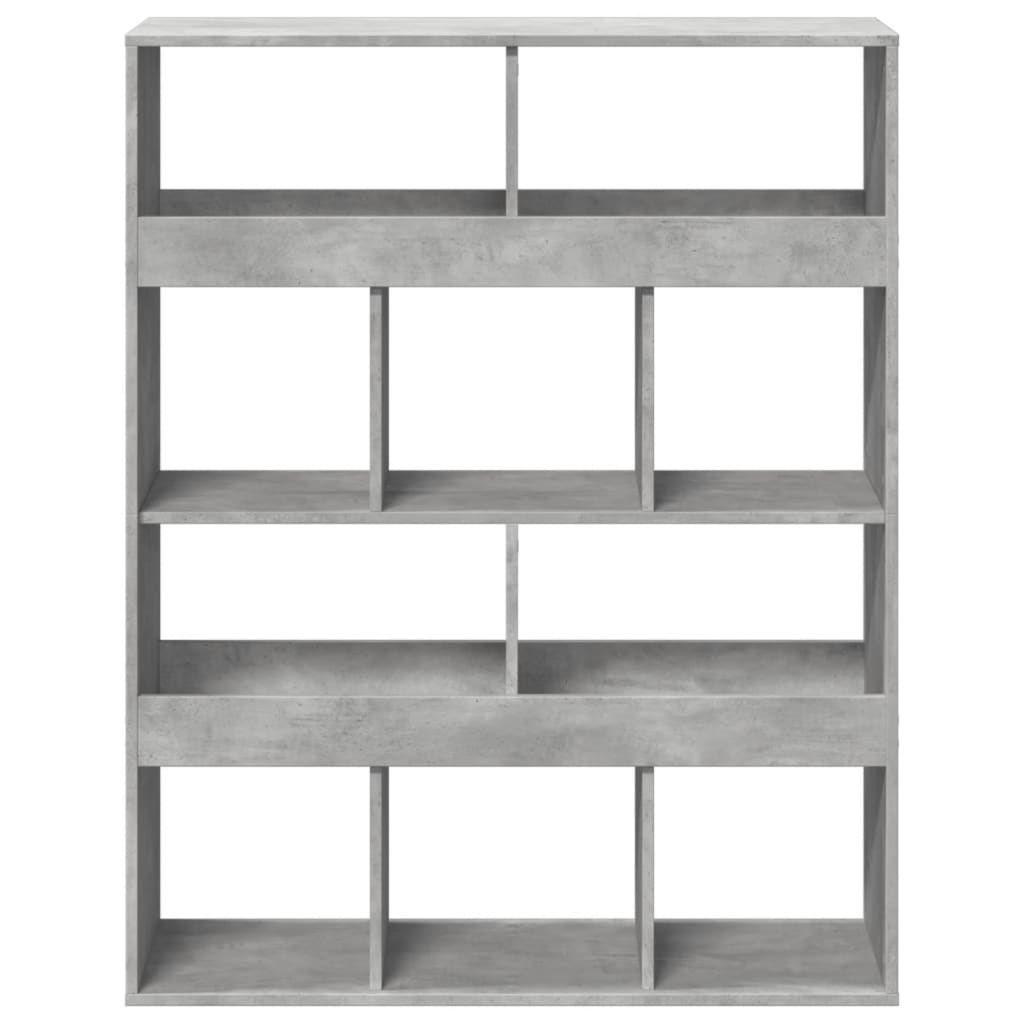 vidaXL Βιβλιοθήκη Γκρι Σκυροδέματος 100x33x125,5 εκ. Επεξεργ. Ξύλο