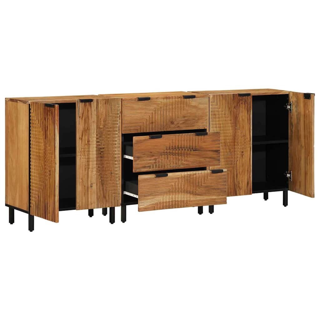 vidaXL Σετ Μπουφέδων 3 τμχ. 180 x 33 x 75 εκ. Στερεό Ξύλο Ακακίας