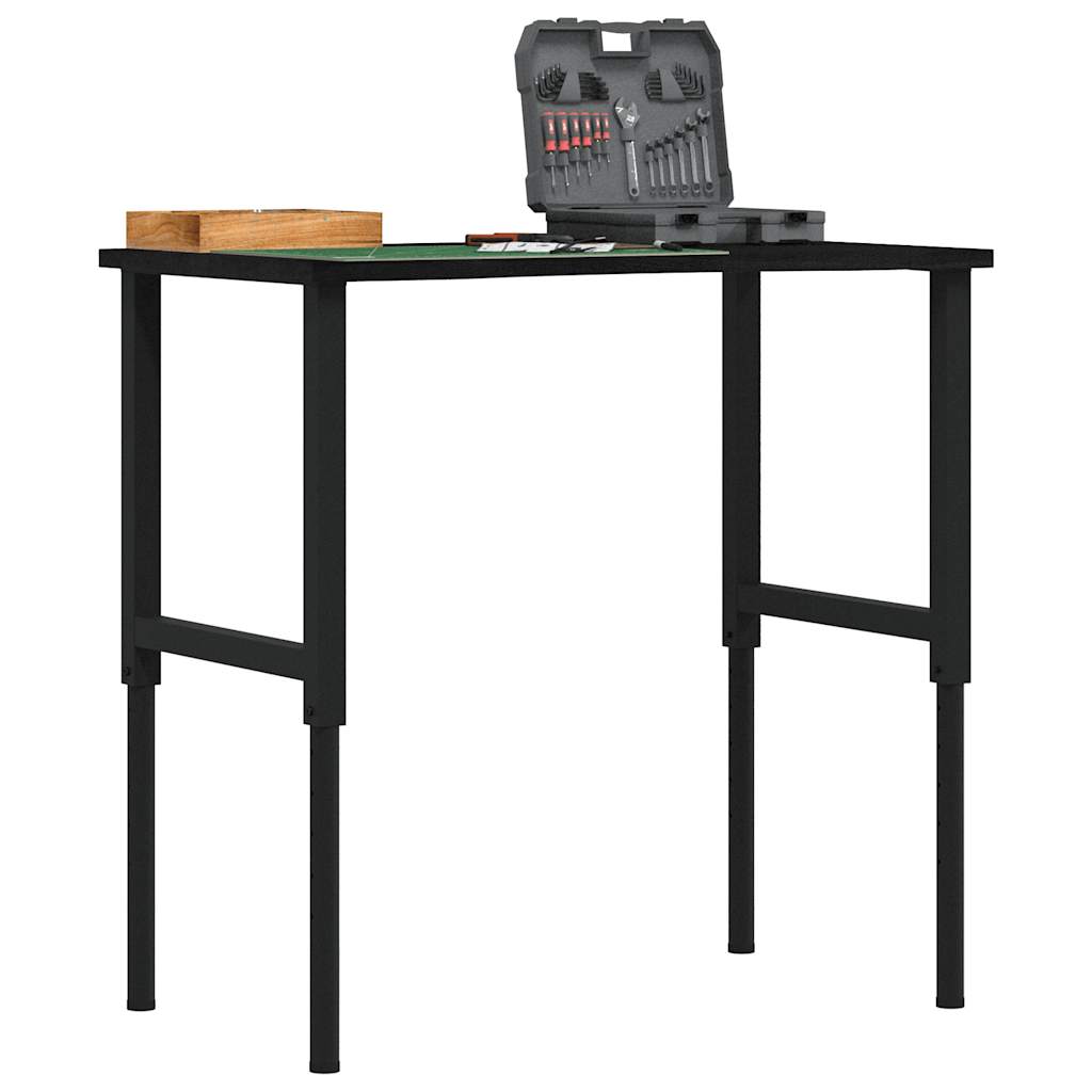 vidaXL πάγκος εργασίας σκούρο καφέ 100x60x(71,5-98) cm μασίφ ξύλο δρυς