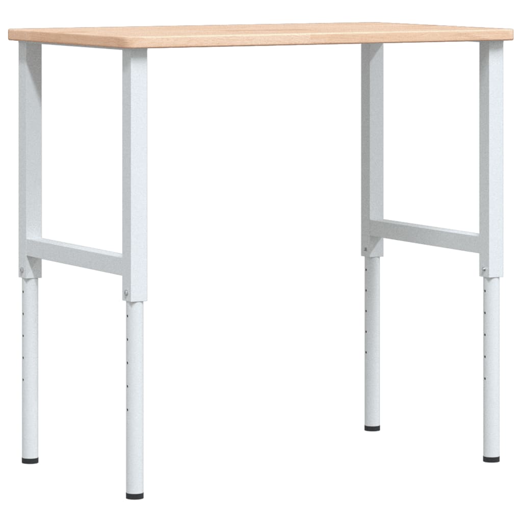 vidaXL Πάγκος Εργασίας Ορθογώνιος 100x60x(71,5-98) εκ Μασίφ Ξύλο Δρυός