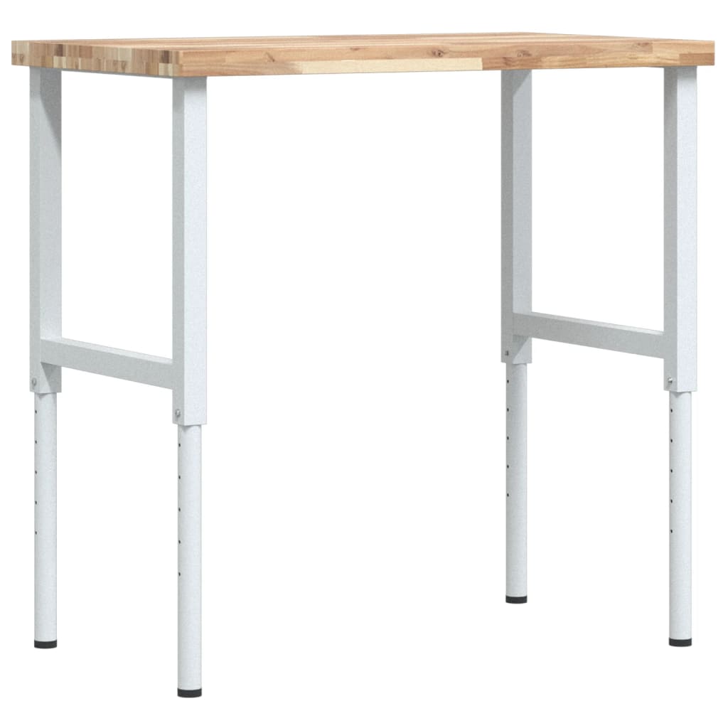 vidaXL Πάγκος Εργασίας Ορθογώνιος100x60x(73-99,5)εκ Μασίφ Ξύλο Ακακίας