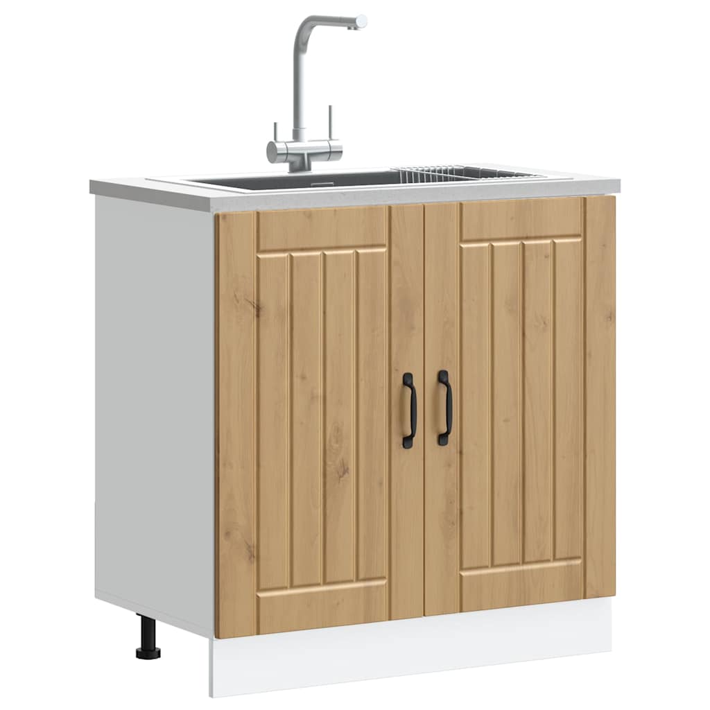 vidaXL Ντουλάπι βάσης νεροχύτη "Lucca" Artisan Oak Engineered Wood