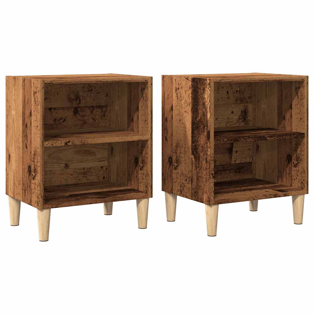 vidaXL Κομοδίνα 2 τεμάχια Παλιό ξύλο 40x30x50 cm Κατασκευασμένο ξύλο