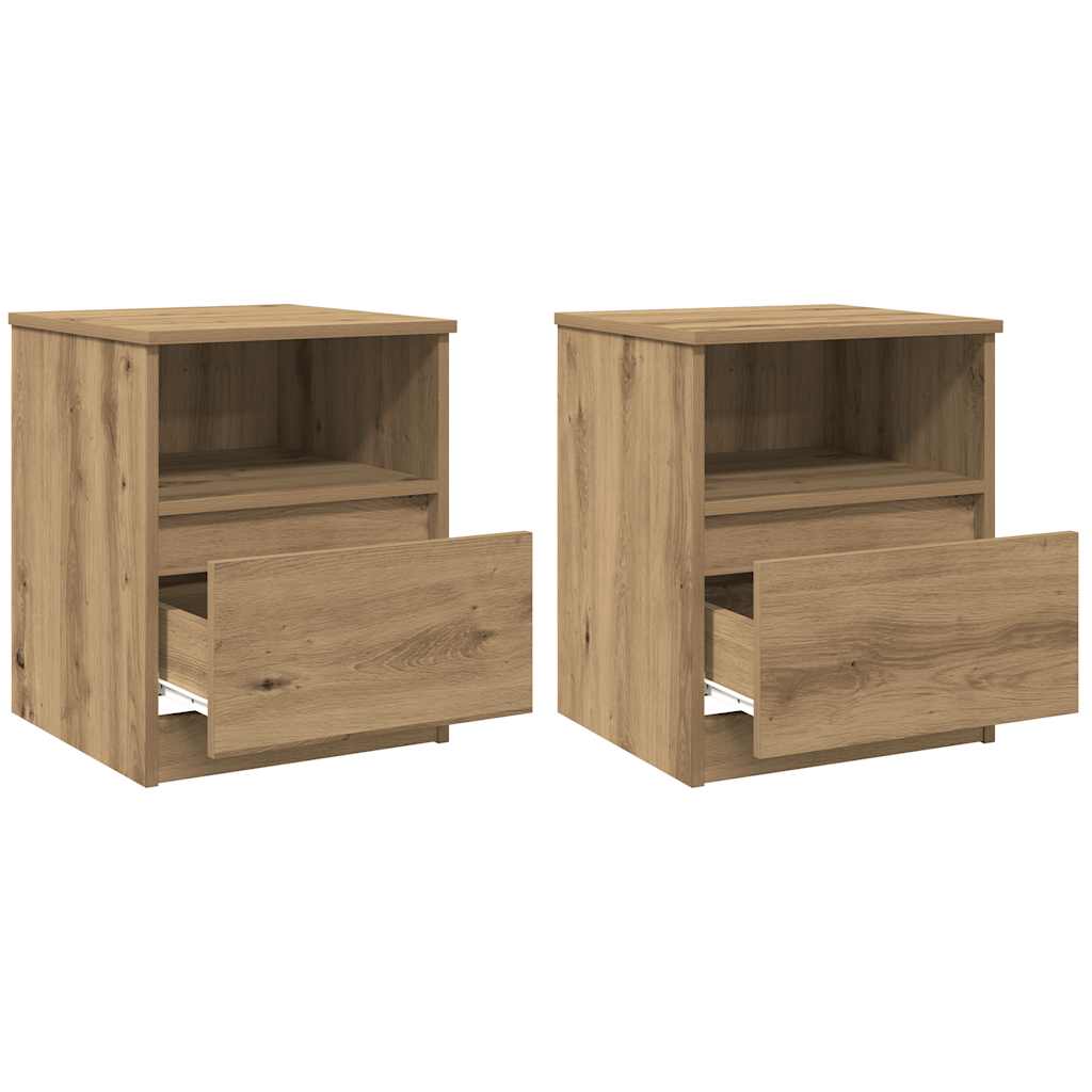 vidaXL Κομοδίνα 2 τεμάχια Artisan Oak 40x40x50 cm Κατασκευασμένο ξύλο