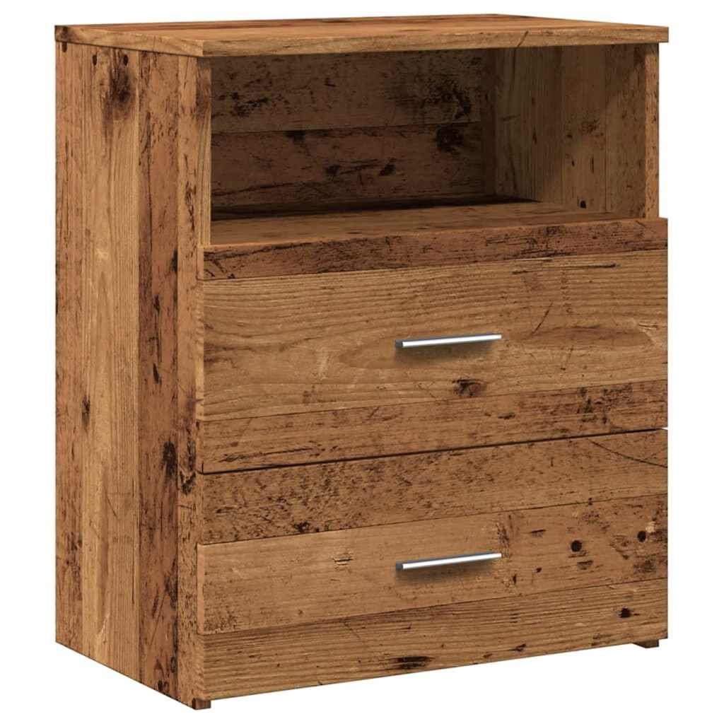 vidaXL Κομοδίνο Όψη Παλαιού Ξύλου 50x32x60 εκ. από Επεξ. Ξύλο