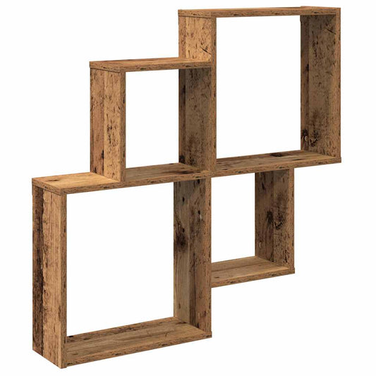 vidaXL Ράφι τοίχου Παλιό ξύλο 80x15x78,5 cm Κατασκευασμένο ξύλο