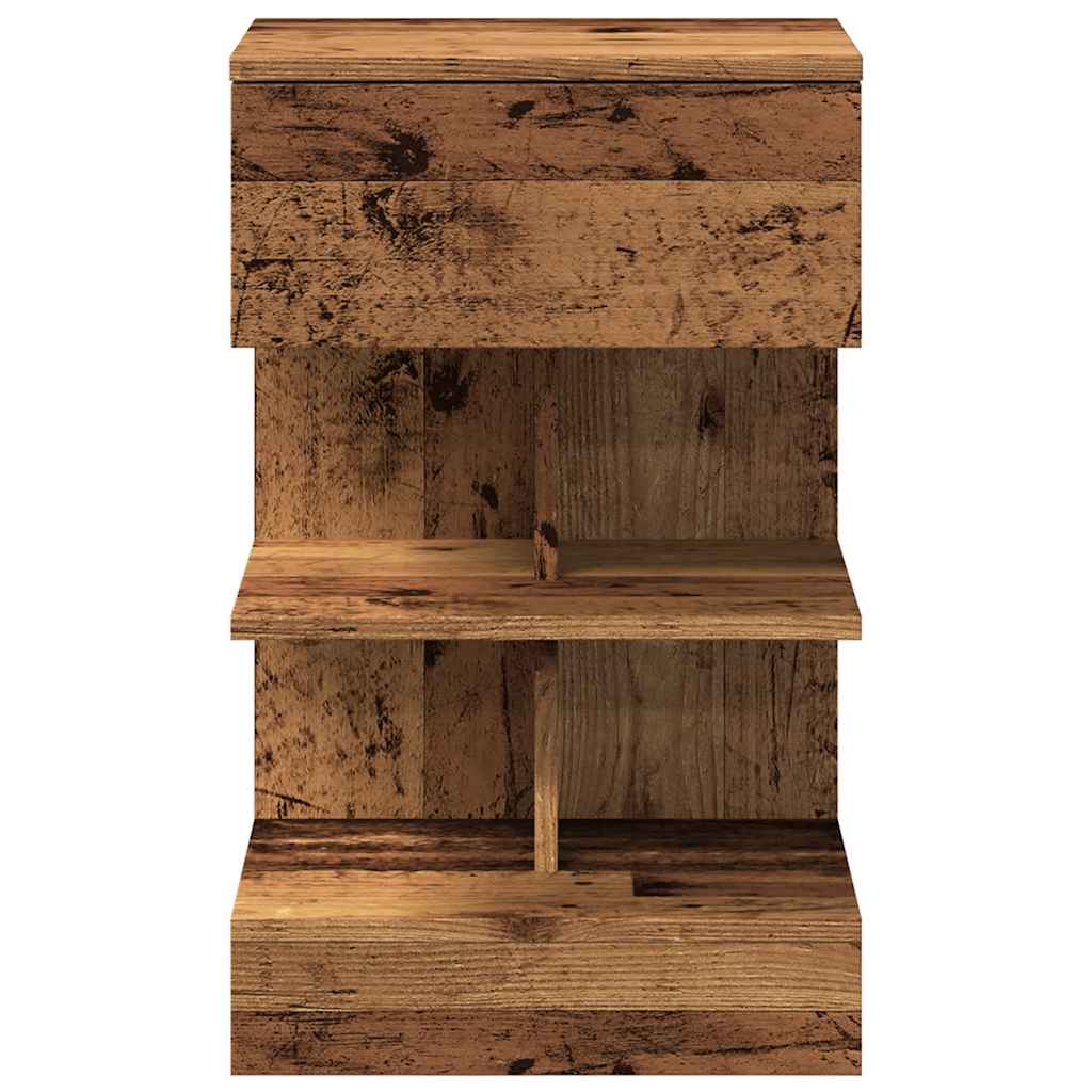 vidaXL ντουλάπι κομοδίνου Παλιό ξύλο 40x35x65 cm Κατασκευασμένο ξύλο