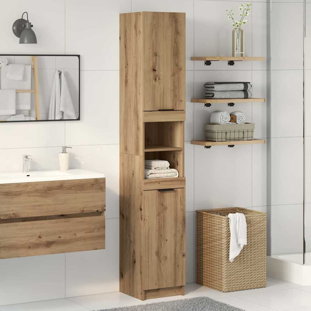 vidaXL Ντουλάπι μπάνιου Artisan Oak 32x34x188,5 cm Κατασκευασμένο ξύλο