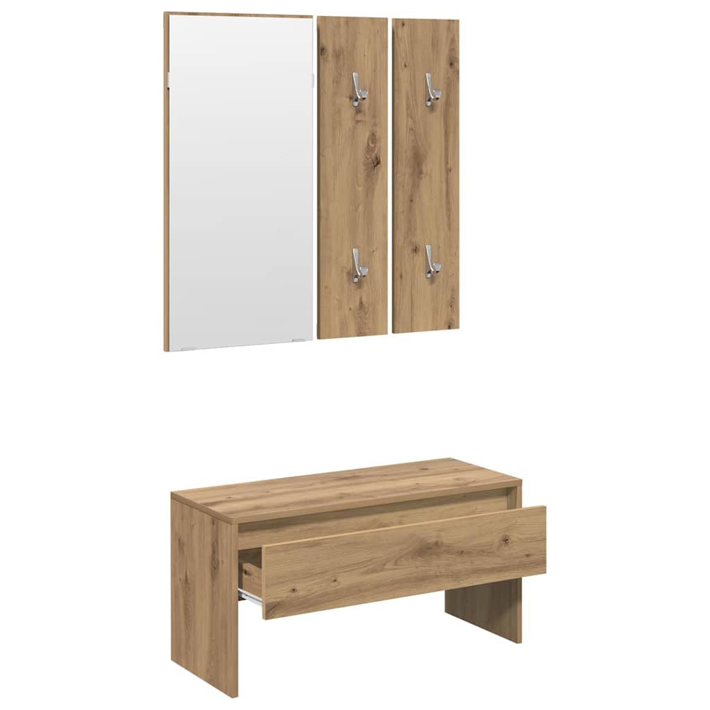 vidaXL σετ επίπλων διαδρόμου Artisan Oak Engineered Wood