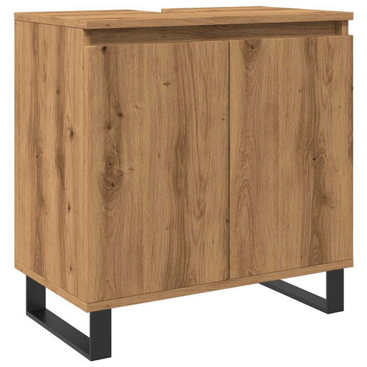 vidaXL Ντουλάπι Μπάνιου Δρυς τεχνίτης 58 x 33 x 60 εκ από Επεξεργ Ξύλο