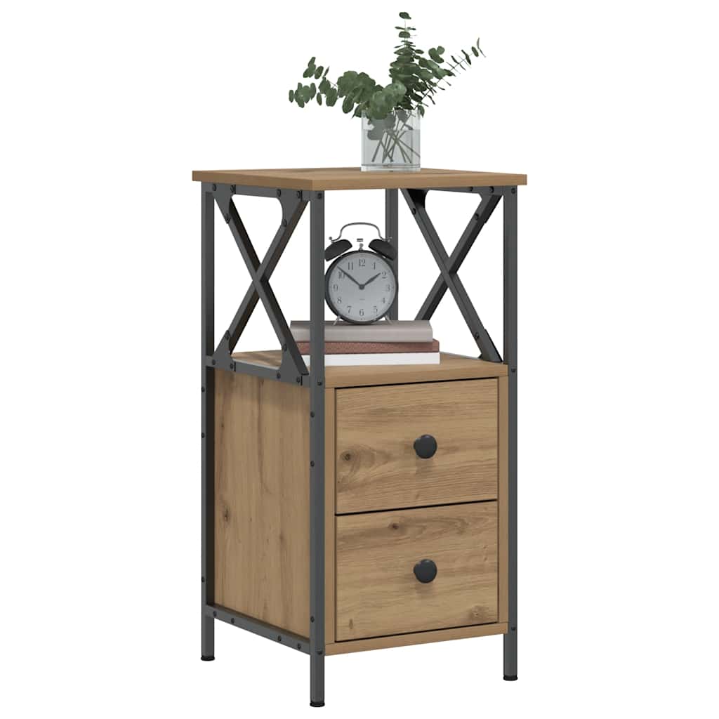 vidaXL Κομοδίνο Artisan Oak 34x35,5x70 cm Κατασκευασμένο ξύλο