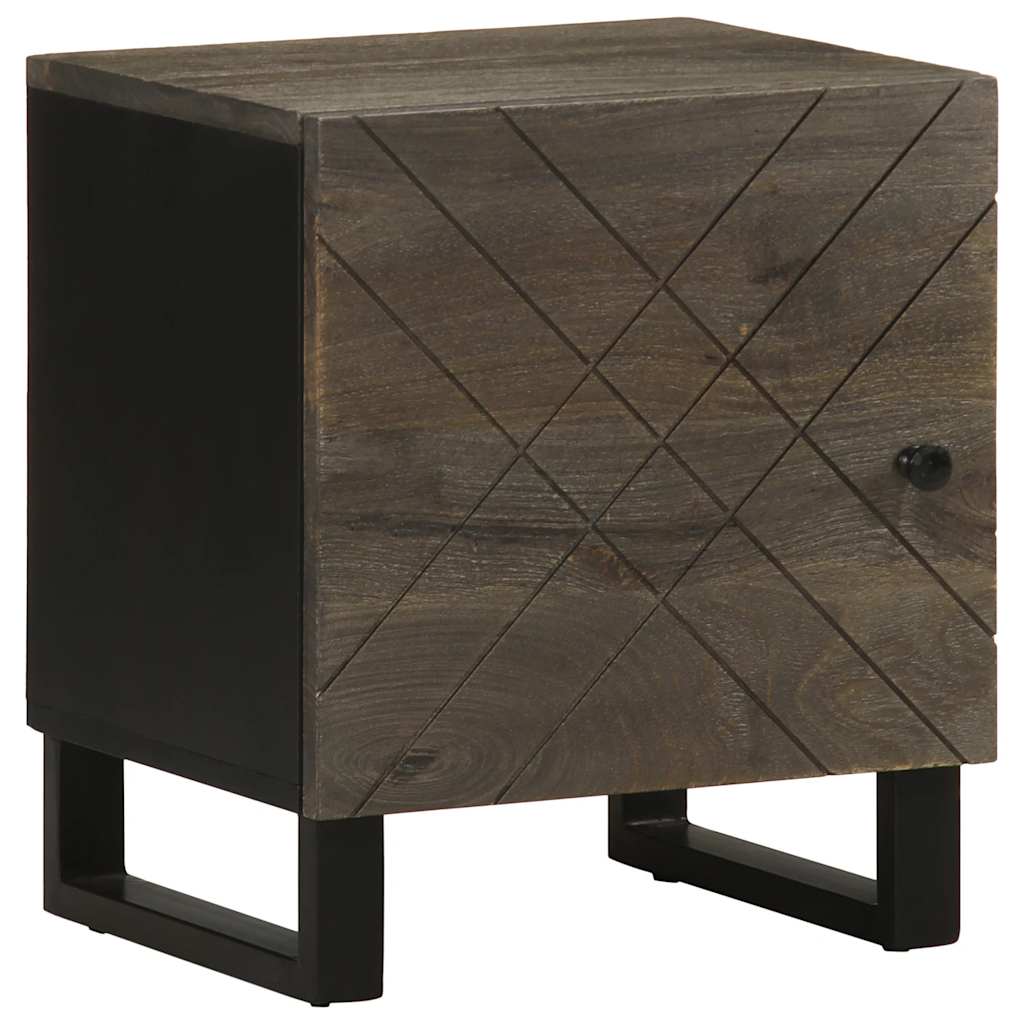 vidaXL Κομοδίνα 2 τεμ. Μαύρα 40 x 33 x 46 εκ. από Μασίφ Ξύλο Μάνγκο