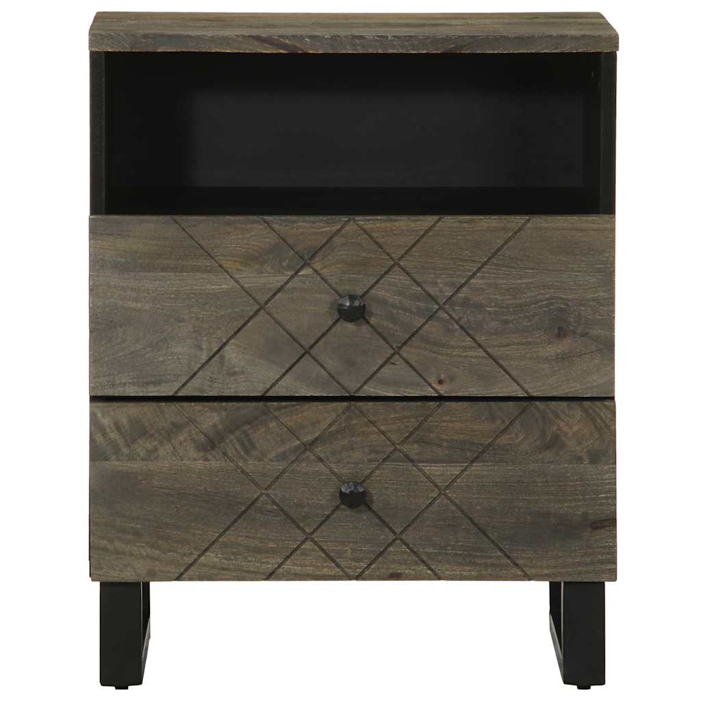 vidaXL Κομοδίνο μαύρο 50x33x62 cm μασίφ ξύλο Μάνγκο