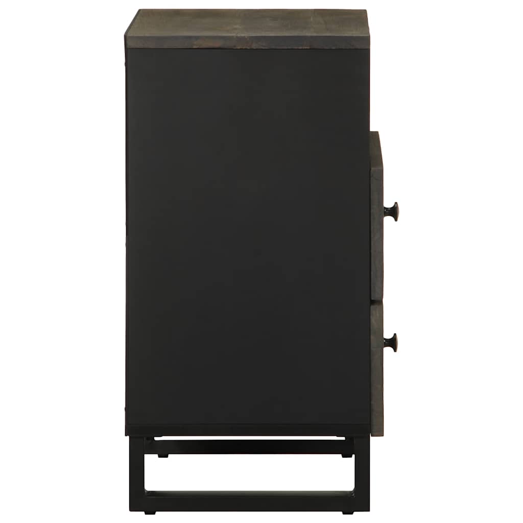 vidaXL Κομοδίνο μαύρο 50x33x62 cm μασίφ ξύλο Μάνγκο