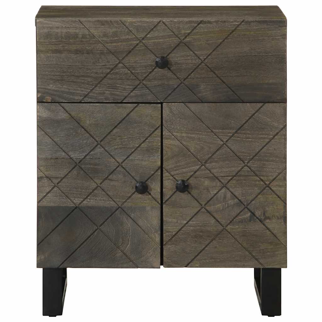 vidaXL Κομοδίνο Μαύρο 50 x 33 x 60 εκ. από Μασίφ Ξύλο Μάνγκο