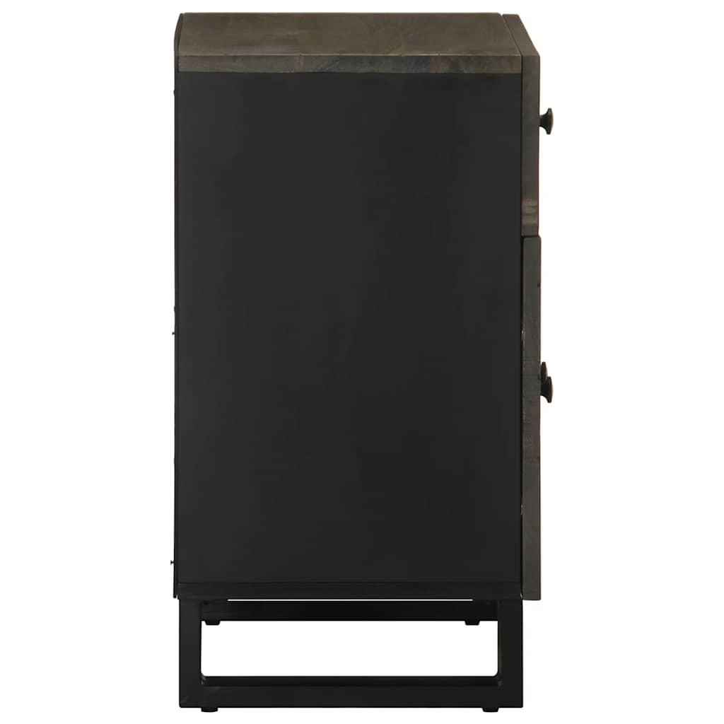 vidaXL Κομοδίνο Μαύρο 50 x 33 x 60 εκ. από Μασίφ Ξύλο Μάνγκο