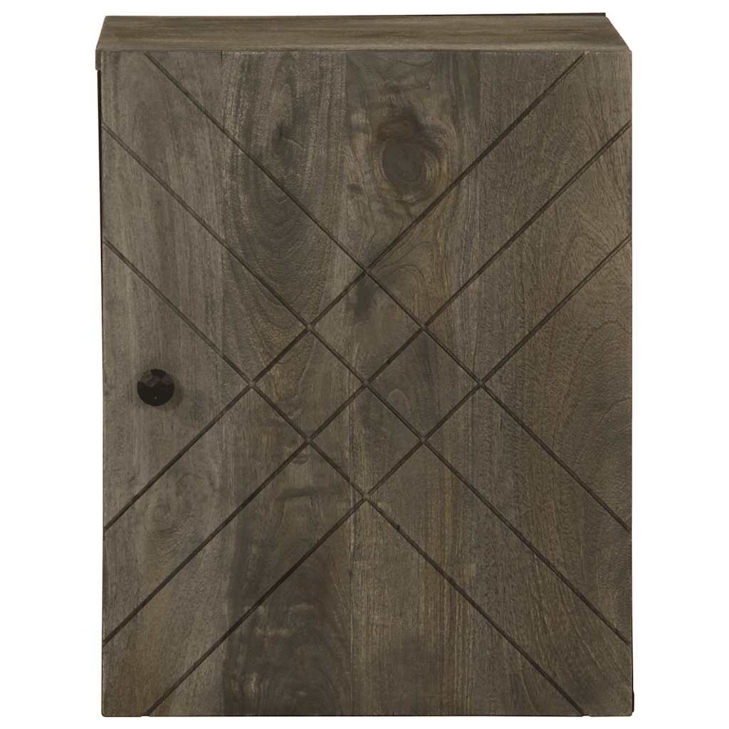 vidaXL Επίτοιχο ντουλάπι μπάνιου Μαύρο 38x33x48 cm Μάνγκο μασίφ ξύλο