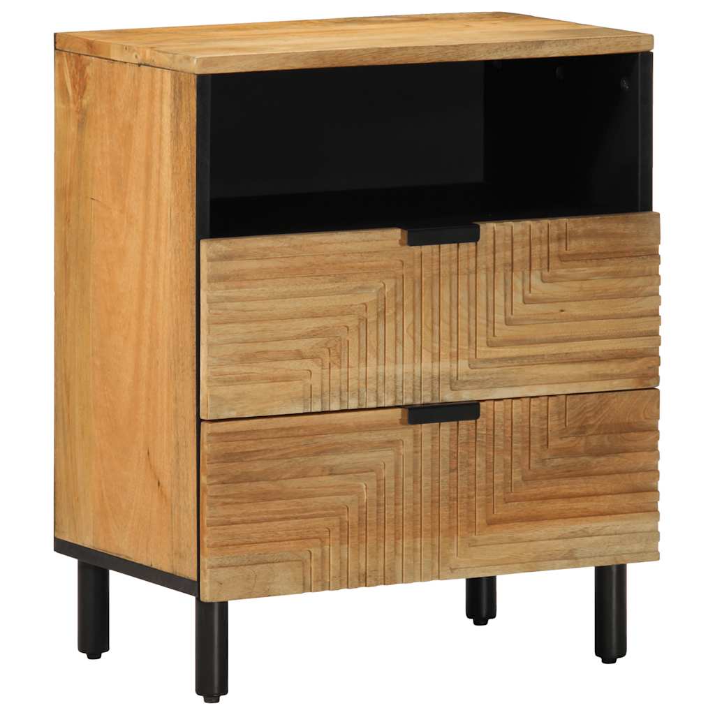 vidaXL Κομοδίνο καφέ 50x33x60 cm μασίφ ξύλο Mango