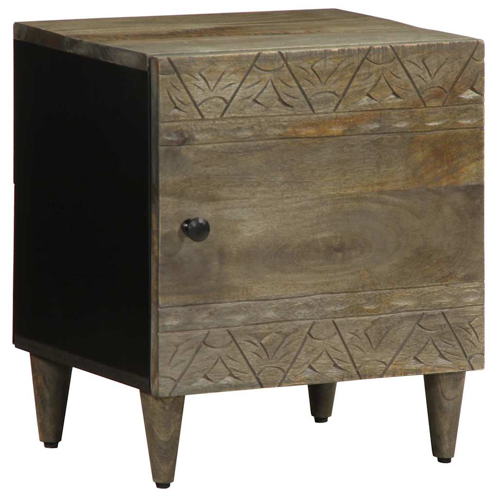 vidaXL Κομοδίνα 2 τεμάχια ανοιχτό γκρι 40x33x46 cm μασίφ ξύλο Mango