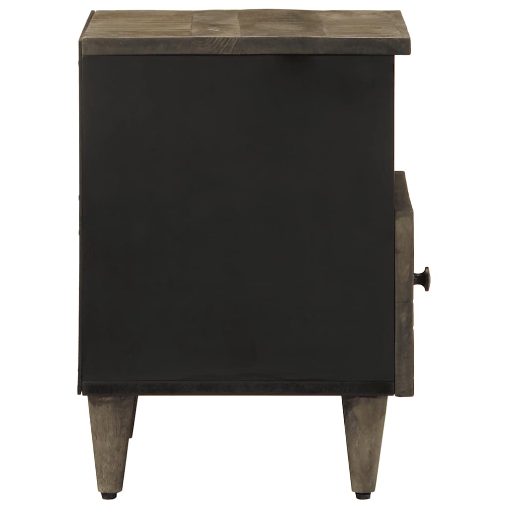 vidaXL Κομοδίνα 2 τεμάχια ανοιχτό γκρι 40x33x46 cm μασίφ ξύλο Mango