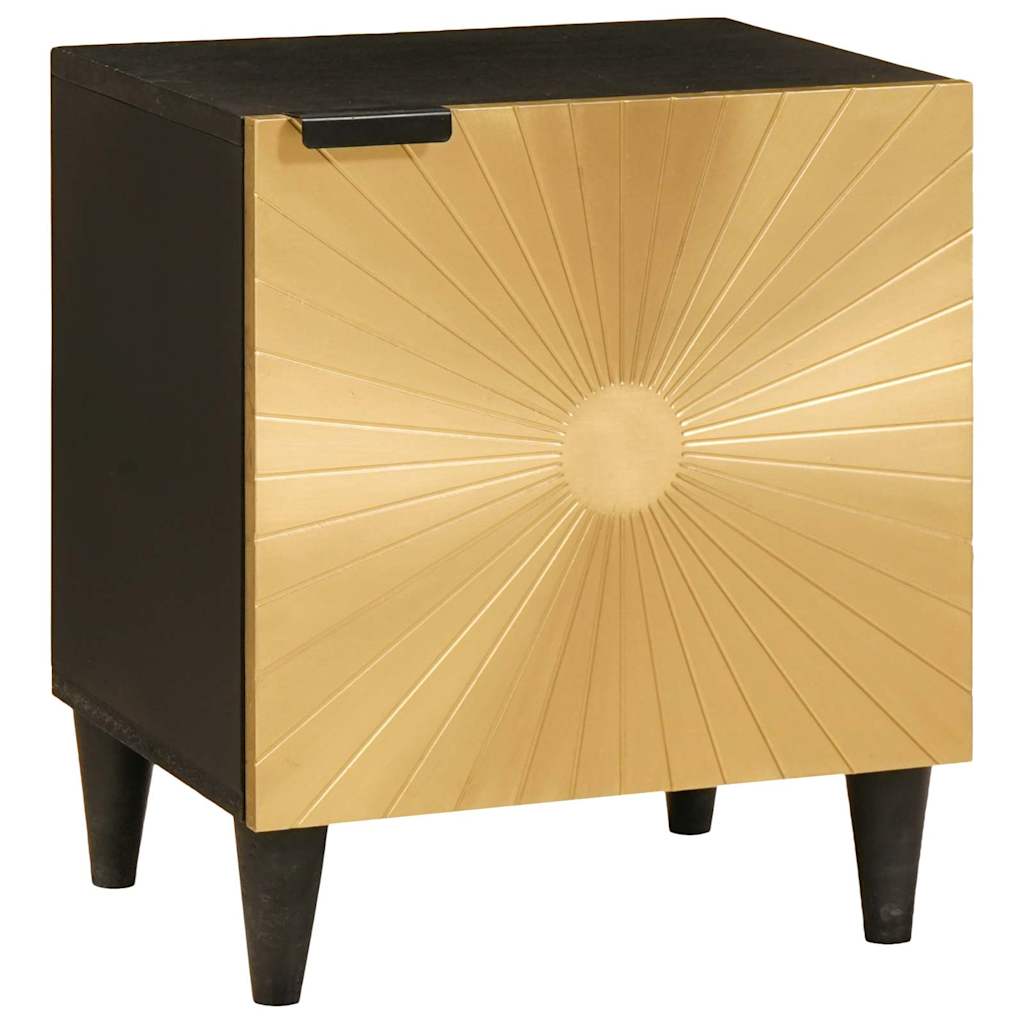 vidaXL Κομοδίνο 2 pcs Μαύρο και Χρυσό 40 x 33.5 x 46 εκ