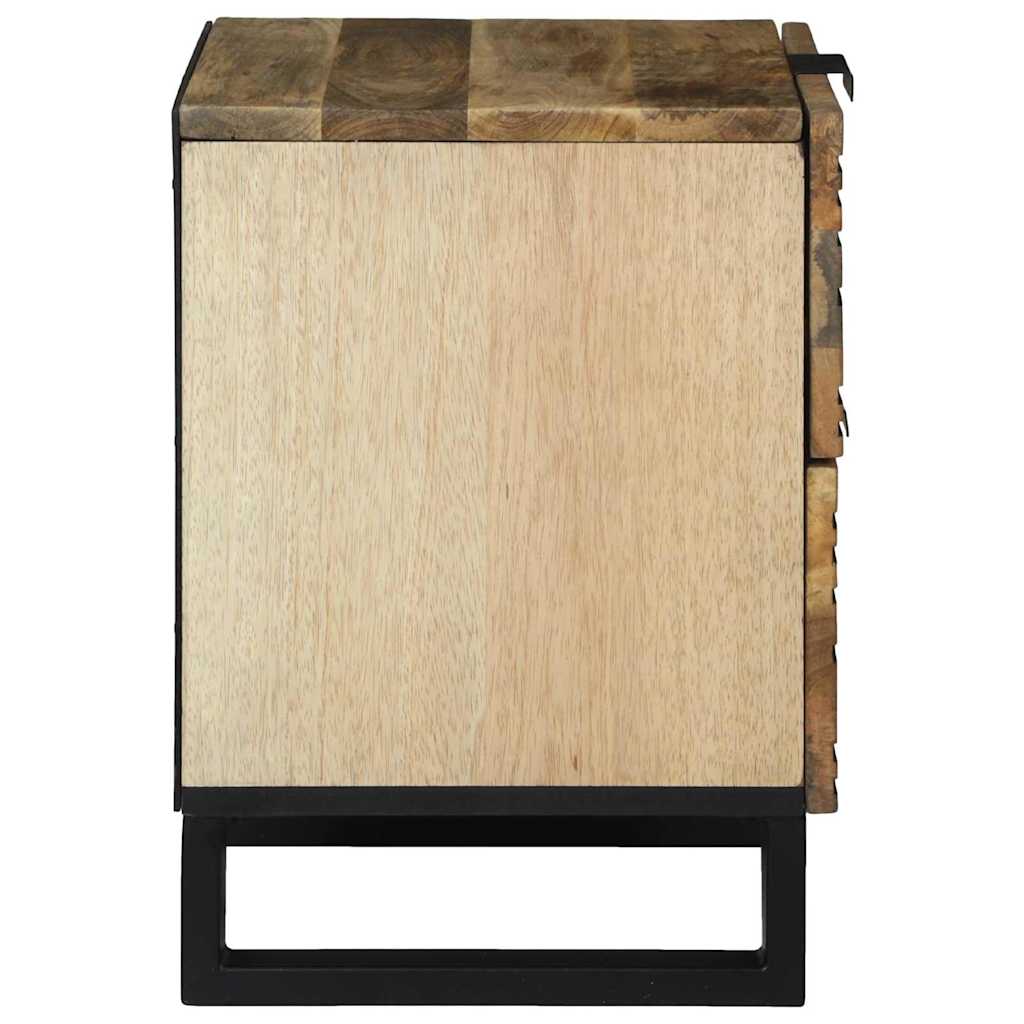 vidaXL Κομοδίνο με συρτάρι Καφέ 40 x 33 x 46 εκ. Μασίφ ξύλο μάνγκο