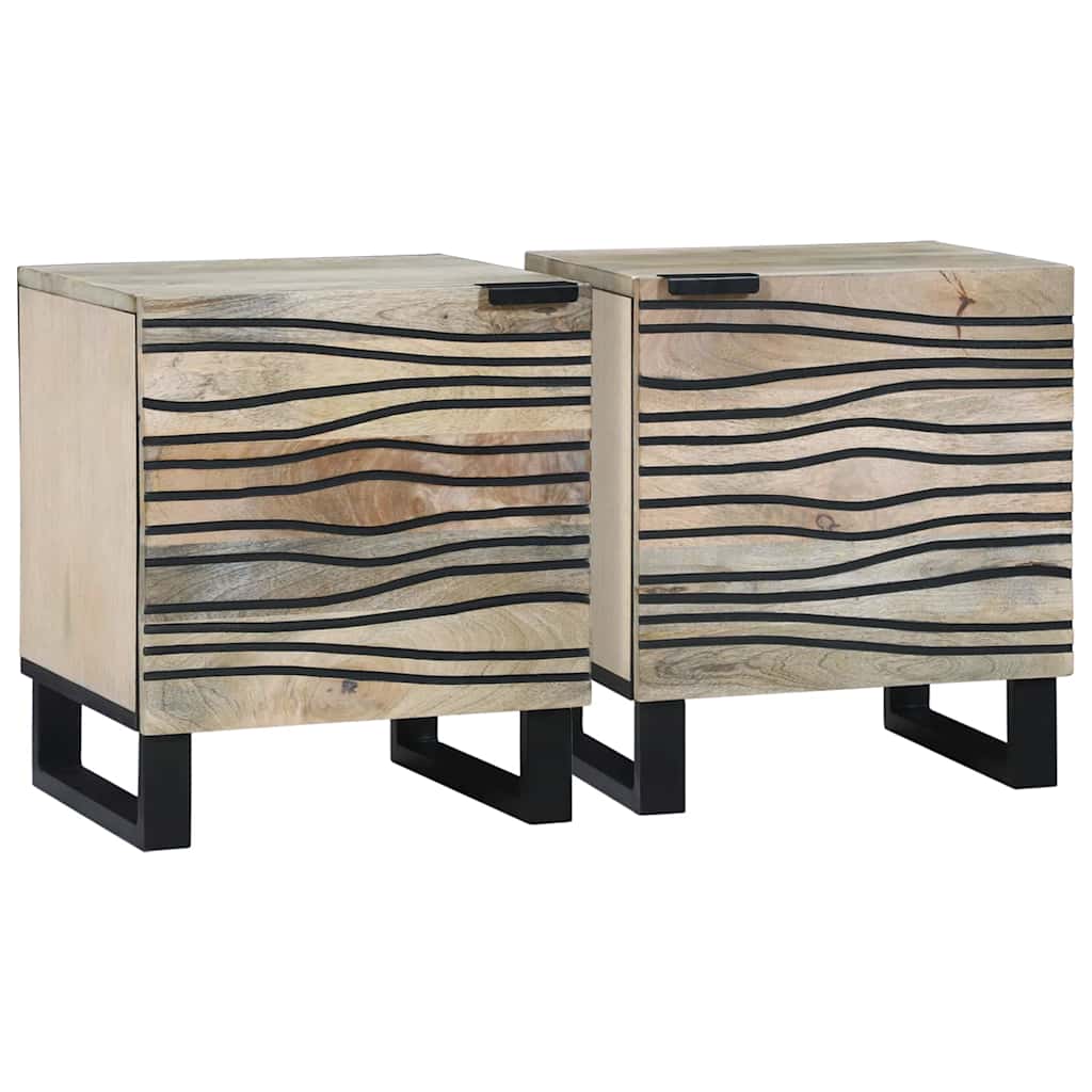 vidaXL Κομοδίνα 2 pcs Φυσικό 40 x 33.5 x 46 εκ