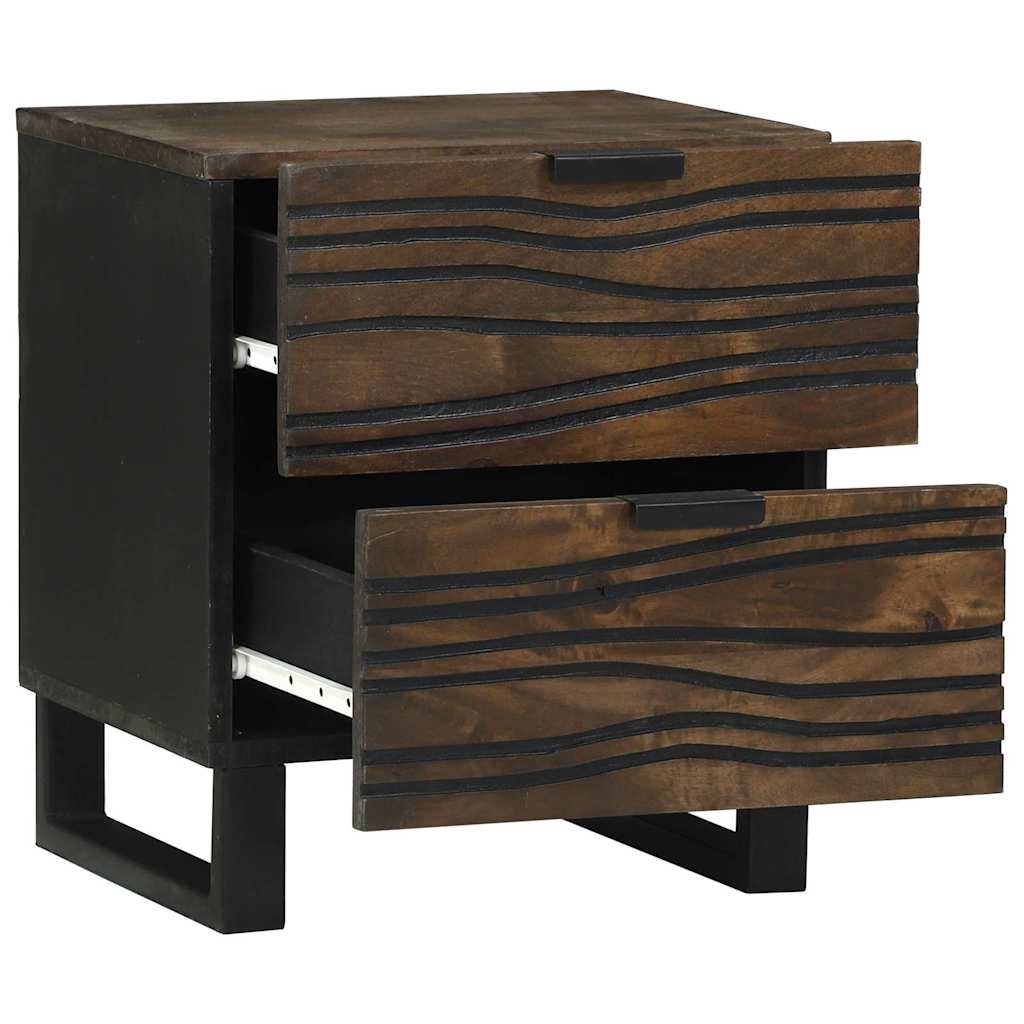 vidaXL Κομοδίνο 2 pcs Καρυδιά 40 x 33 x 46 εκ. Μασίφ ξύλο μάνγκο