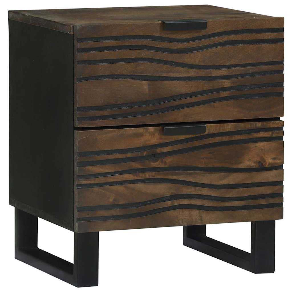 vidaXL Κομοδίνο 2 pcs Καρυδιά 40 x 33 x 46 εκ. Μασίφ ξύλο μάνγκο
