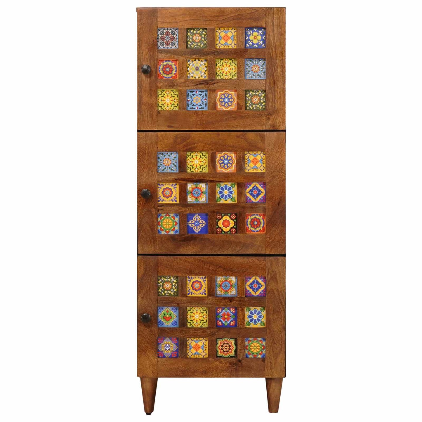 vidaXL Highboard Καρυδιά 40 x 33 x 110 εκ Στερεό ξύλο μάνγκο