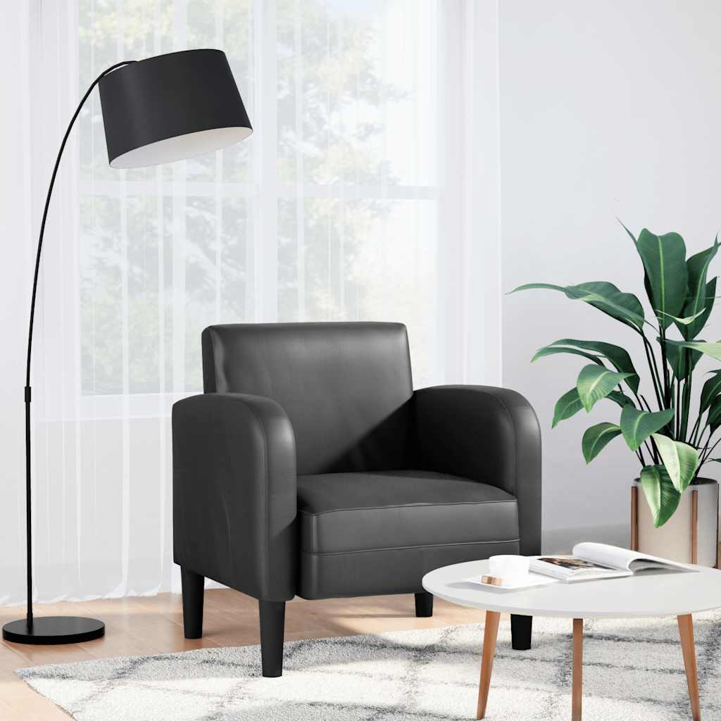 vidaXL Καναπές-καρέκλα με μπράτσα Μαύρο 54 cm Faux Leather