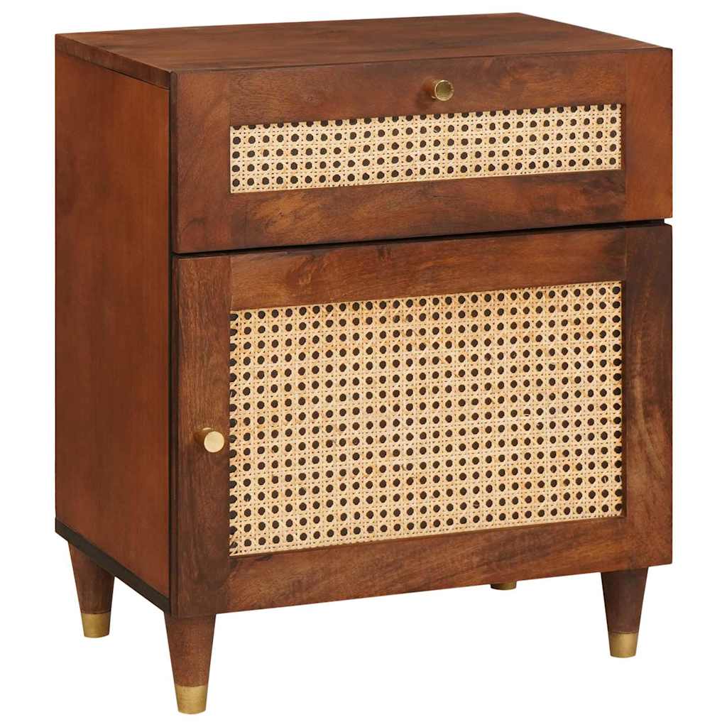 vidaXL Κομοδίνα με συρτάρι 50 x 33 x 60 εκ Στερεό ξύλο μάνγκο