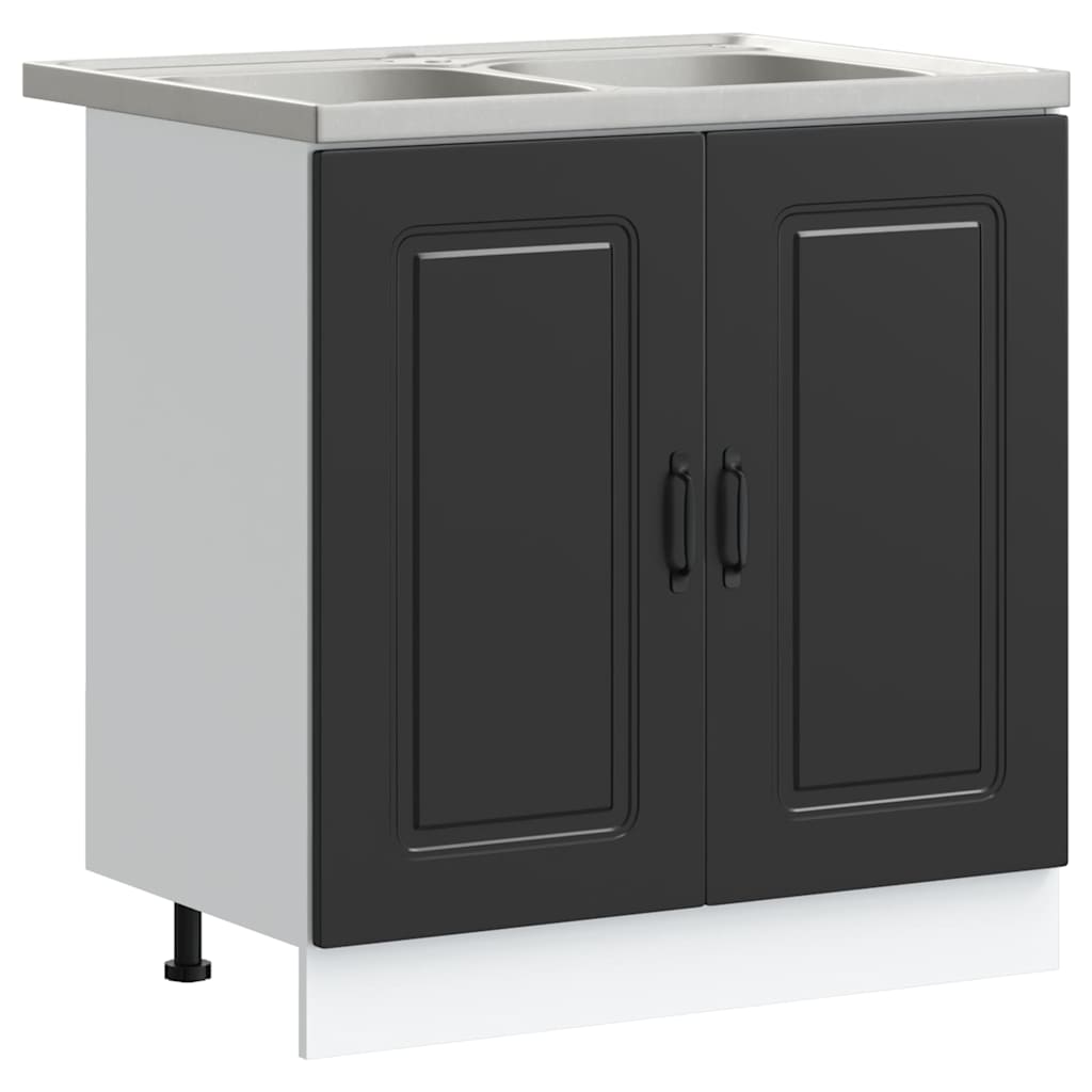 vidaXL Ντουλάπα Κουζίνας Kalmar Μαύρο 80 x 46 x 81,5 εκ
