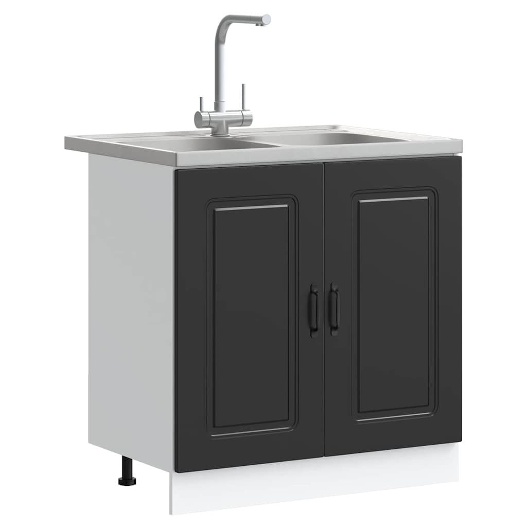 vidaXL Ντουλάπα Κουζίνας Kalmar Μαύρο 80 x 46 x 81,5 εκ