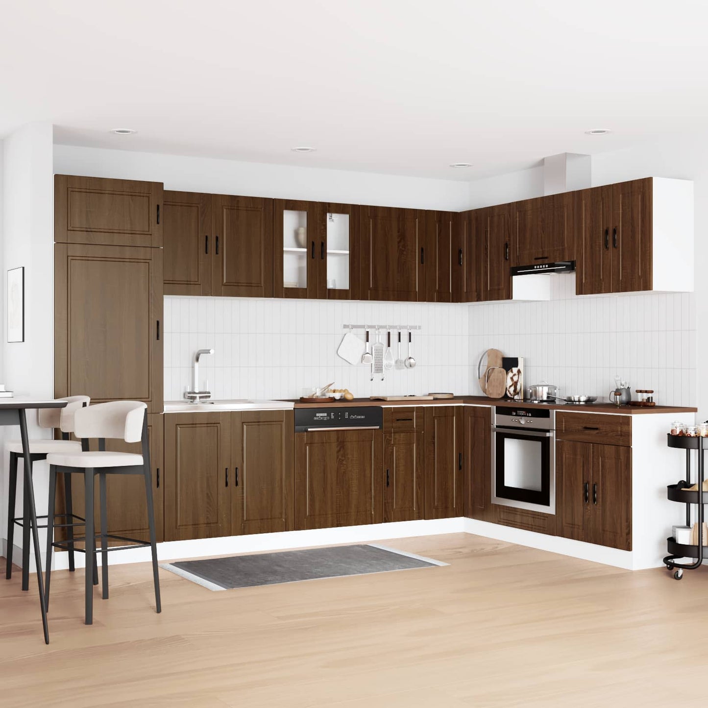 vidaXL Βάση νιπτήρα Porto 2 τεμ. Καφέ 80 x 46 x 81,5 εκ