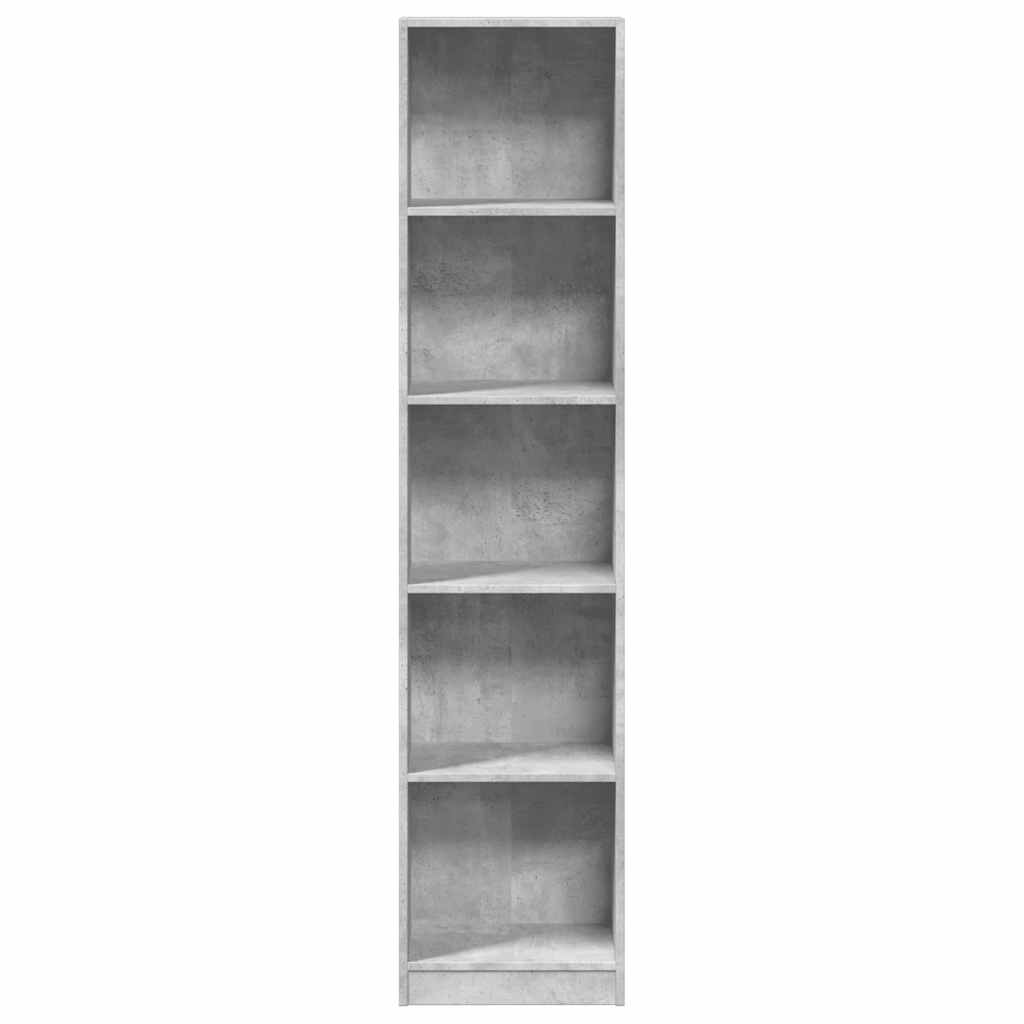 vidaXL Βιβλιοθήκη Γκρι Σκυροδέματος 40x24x176 εκ. Επεξεργ. Ξύλο