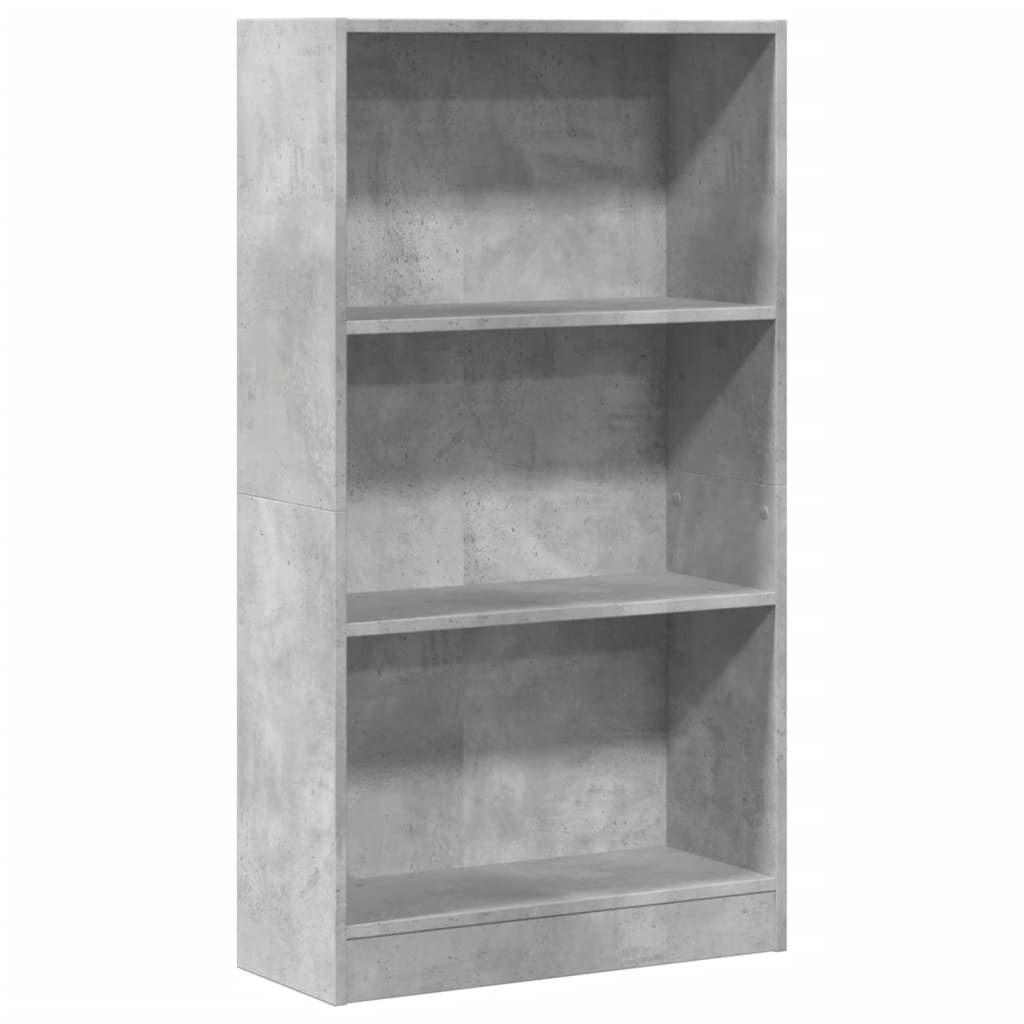 vidaXL Βιβλιοθήκη Γκρι Σκυροδέματος 60x24x109 εκ. Επεξεργ. Ξύλο