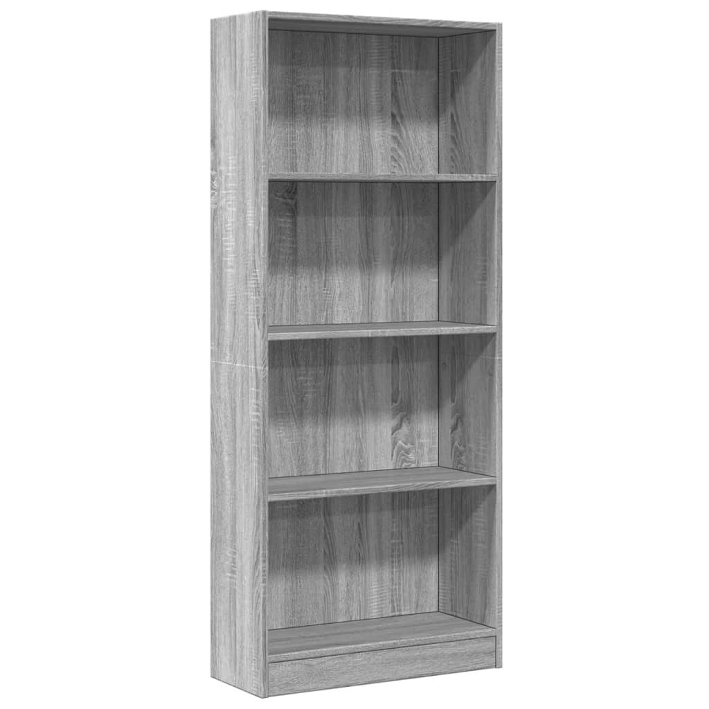 vidaXL Βιβλιοθήκη Γκρι Sonoma 60x24x143 εκ. από Επεξεργ. Ξύλο