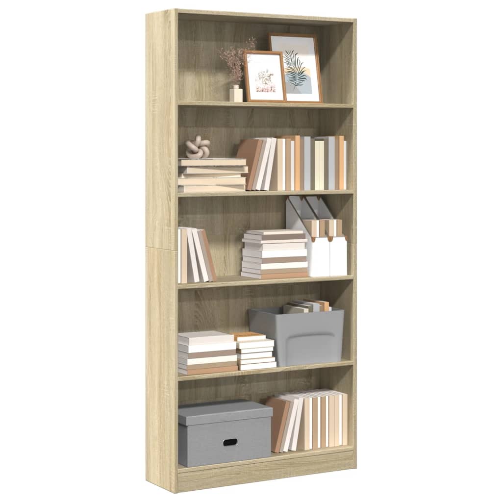 vidaXL Βιβλιοθήκη Sonoma Δρυς 80 x 24 x 176 εκ. από Τεχνητό Ξύλο