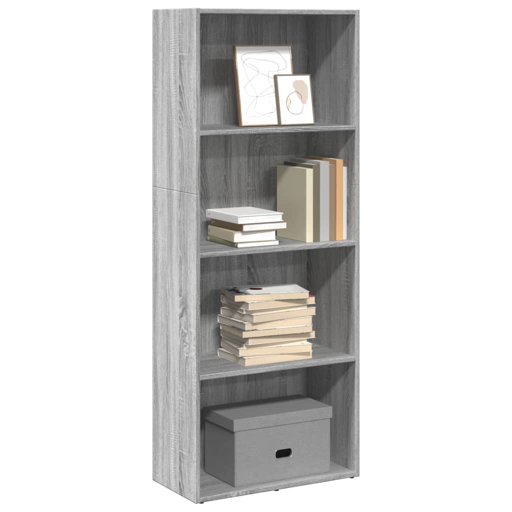 vidaXL Βιβλιοθήκη Γκρι Sonoma 60x30x152 εκ. από Επεξεργασμένο Ξύλο
