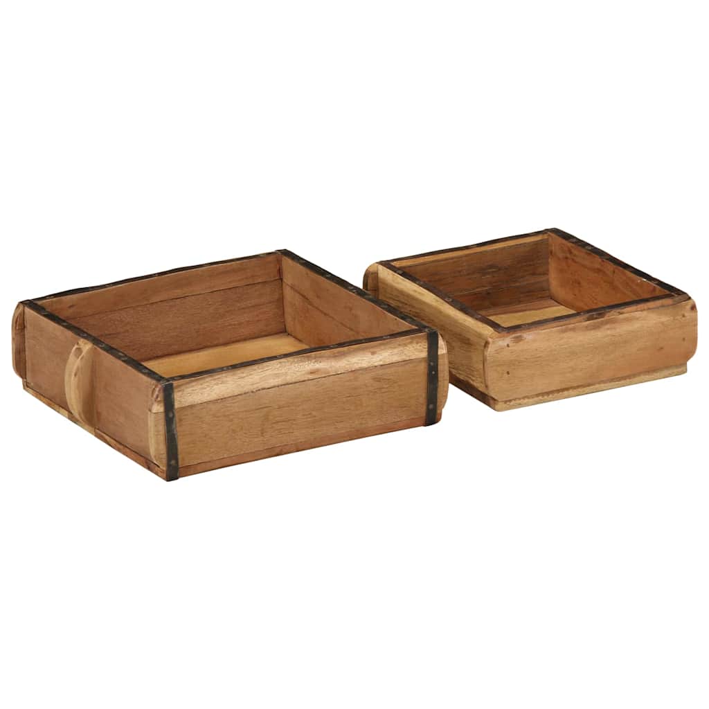 vidaXL Δίσκος 2 pcs Καφέ 29 x 31 x 10 εκ Στερεό Ανακτηθέν Ξύλο