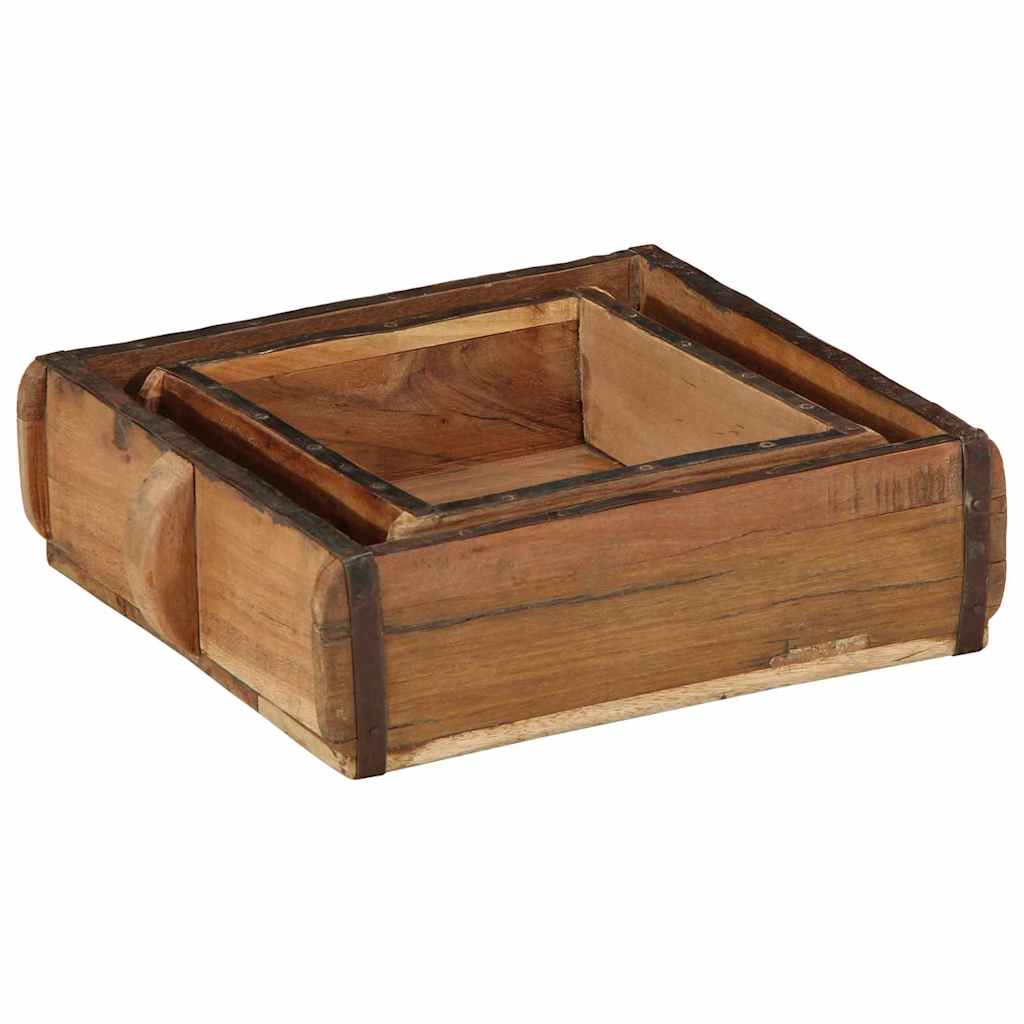 vidaXL Δίσκος 2 pcs Καφέ 29 x 31 x 10 εκ Στερεό Ανακτηθέν Ξύλο