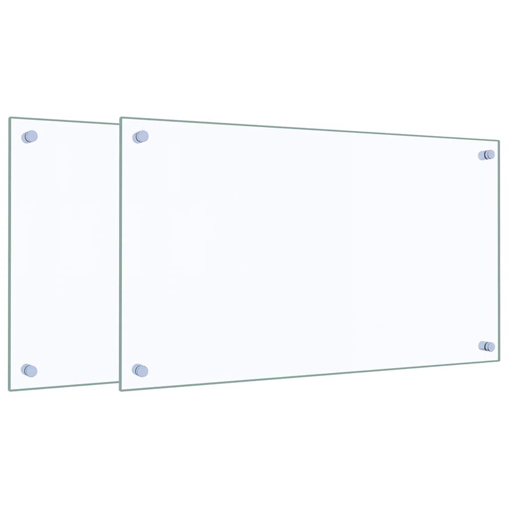 vidaXL Πλάτες Κουζίνας 2 τεμ. Διαφανής 70 x 40 εκ. από Ψημένο Γυαλί
