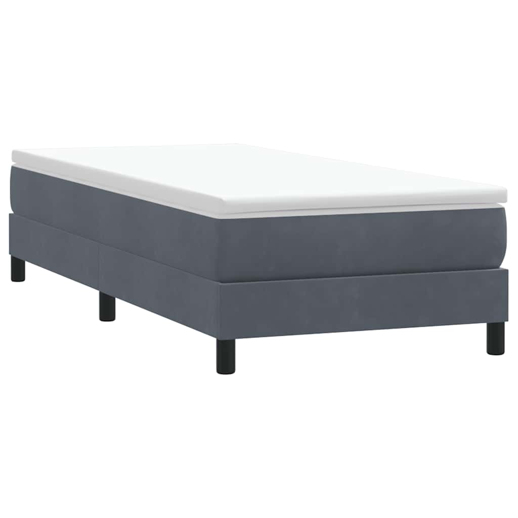 vidaXL Box Spring Κρεβάτι χωρίς στρώμα Σκούρο γκρι Βελούδινο