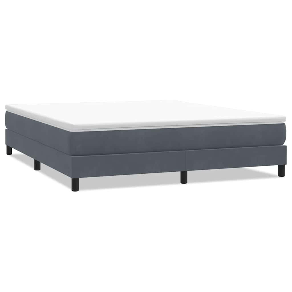 vidaXL Box Spring Κρεβάτι χωρίς στρώμα Σκούρο γκρι Βελούδινο