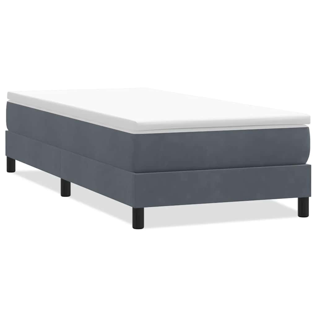 vidaXL Box Spring Κρεβάτι χωρίς στρώμα Σκούρο γκρι 100x220 εκ.